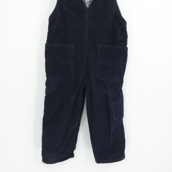 Oshkosh Bgosh Boys Navy Blue Corduroy Vestbak Overalls 2T Classic Farmer - Picture 8 of 11